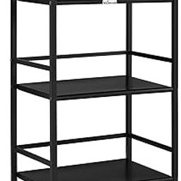 WINSTAR Metal Rolling Trolley with Lockable Wheels | Heavy Duty Multifunctional Metal Frame Cart | Ideal for Home, Kitchen, Bathroom and Office Storage | (Black, 3-Tier)-18