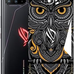 AtOdds Mobile Skin Sticker Wrap | Compatible for ASUS ROG 3 | Scratchproof Matte Finish | Full Coverage for All Sides & Camera Protection (Black-Owl)-image-83
