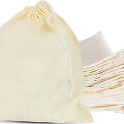 Herbal Wonder Muslin Bags Cotton Drawstring Bags Sachet Bag for Home Supplies Potli Bag (10 x 12 Inch, 100)-image-47