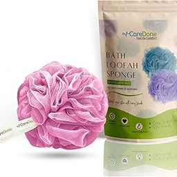 CareDone Loofah for Bathing | Exfoliating Body Scrubber & Shower Loofah Sponge | Loofah is for Men, Women, and Kids. (Pink)-0