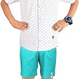 100% Cotton Printed Shirt And Solid Shorts/-image-76