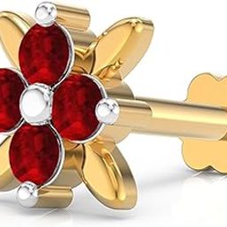 925 Sterling Silver 18K Gold Plated Crossbeam Radiance Nose Pin for Women and Girls | With Certificate of Authenticity and 925 Stamp-image-97