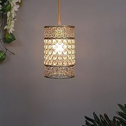 Homesake Vintage Crystal Hanging Light | Antique Gold Finish | Pendant Light | Ceiling Lamp | Home Decor | Indoor Lighting | Living Room, Bedroom, Dining Room, Kitchen | Trending Home Accessories-picture-21