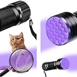 Qpets® 21 LEDs UV Light Torch 395nm Flashlight Purple Detector for Pet Stains Excrement Detection Bed Bug on Carpet Rugs 2PCS-37