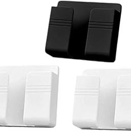 icall Wall Mounted Mobile Holder Storage Case for Remote, Wall Mounted Mobile Stand/Multi Purpose Stand with Hole for Phone Charging-Pack of 3 (White 2, Black 1)-14