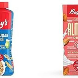 Bagrry's No Added Sugar Crunchy Muesli 1kg & Bagrrys Plant Based Almond Drink, Unsweetned 1l | Vegan | Gluten Free| Dairy free | No Added Sugar| Plant based milk | No Preservatives | Breakfast Cereals-7