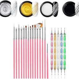 DUDUSTRONG THR3E STROKES 4 Colors Spider Gel Nail Art Kit with 15 Nail Art Brushes, Wire Drawing, UV LED DIY Manicure, Soak Off, Multipurpose, Non-Toxic, Glossy Finish-image-15