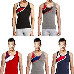 Men's Cotton Western 700071, Contact Vest (Pack of 5) (Rupa-Hunk-073-5-80_Multicolour-17