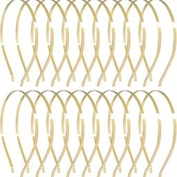 20 Pack Bulk 5 MM Wide Thin Silver Gold Black Plain Blank Hard Metal Headbands Base Hair Bands Clasps Tiara DIY Craft Accessories for Women-1