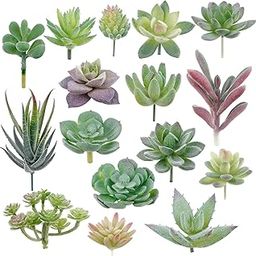Dekorly Artificial Succulents Fake Succulents Plants Artificial Small Fake Plants Faux Succulents Unpotted for Lotus Landscape Decorative Garden Arrangement Decor (6)-image-79