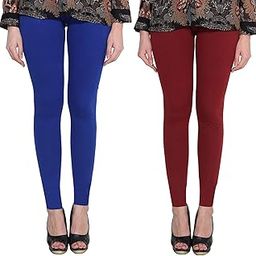 Premium_Cotton Lycra_Ankle Length Leggings_For Women/Girls/Ladies_Combo Pack of 2_(Royal Blue & Maroon)-image-54