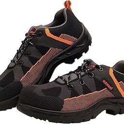 Karam Flytex FS210 Safety Shoe | ISI Marked, Excellent Grip, Comfort & Slip Resistance | Sporty Design, Lightweight & Single Density with Fibre Toe | Grey & Orange | Size-11 | FS210FN (FWSAMN)-11-picture-32