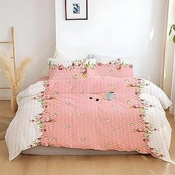 IVAZA Super Soft Ezyption Cotton King Size AC Comforter II Blanket II Duvet for Double Bed Bedding Set with 1 Flat Bedsheet and 2 Pillow Cover, 4 Piece Comforter Set Pink-image-89