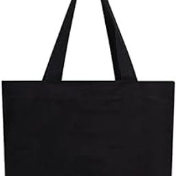 bagpoint Black Canvas Tote Bag for Women, Shopping Beach Bag with Zip Closure-image-30