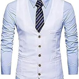 Men's Business Suit Vest Slim Fit Dress Vest Wedding Waistcoat-image-30