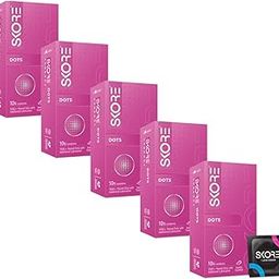 Skore Condoms - 10 Count (Pack Of 5, Dots)-76