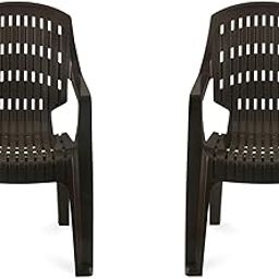 STYLESEAT Relax Armrest Plastic Chair | Long Back Glossy Plastic Chair for Garden | Balcony | Home | Living Room | Weight Bearing Capacity Upto 200 Kgs | Color: Brown Set of 02-image-35