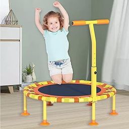 TOYBY 40" Trampoline for Kids,Indoor & Outdoor Toddler Trampoline with Adjustable Gymnastics Bar,Folding Small Rebounder Trampoline for Boys & Girls,Noise-Free Kids Trampolines,Max Load 300lb-image-18