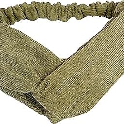 Solid Thick Fabric Knot Stretchable Hairband Headband for Women (Olive_Corduroy)-image-29