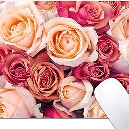 Blooming Roses Mouse Pad, Beautiful Flowers Mousepad for Design, Anti-Slip Rubber Base Wireless Mouse Pads for Laptop-15