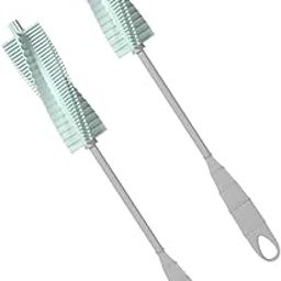 ORFOFE 2pcs Rotating Silicone Bottle Brush Set High-Temperature Resistant Cleaners for Safe and Durable Use Comfortable Grip for Easy Cleaning and Maintenance-image-15