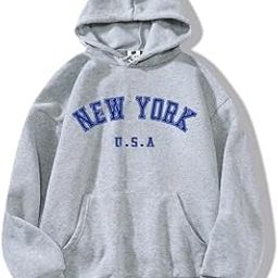 SXV 'Newyork’ Printed Cool Aesthetic Sweatshirt Baggy Hoodie-image-81