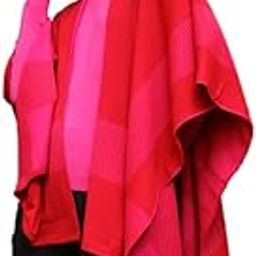 Women Pink Dragon Millipede Reversible Cape (RED/Magenta_Free Size)-27