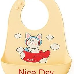 KIDS BASIC Silicone Baby Bib – Soft Waterproof Feeding Bib with Food Catcher Pocket | BPA Free, Soft Material Bib with Tray| Adjustable Neck Strap | For 6 Months To 2 Years-25