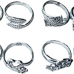 Women & Girls Metal Fancy Glossy finish Toe Ring Adjustable Bichiya/Leg Finger Ring_Combo_4 (A_C_P_110824_Silver)-image-80