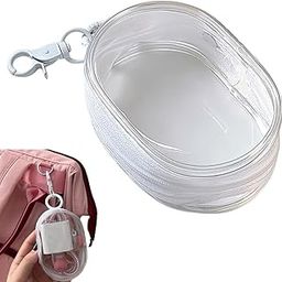 Supvox® PVC Transparent Storage Bag for Data Cable, Chargers, Earphones - Portable Travel Organizer Pouch With Quick Release Buckle, Waterproof Small Charging Cable Bag-15