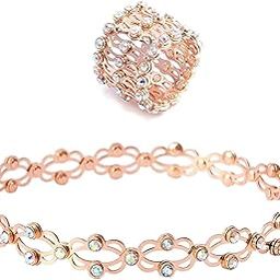 2 in 1 convertable Alloy magic ring bracelet for girls and women-image-86