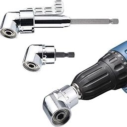2 Pcs Right Angle Drill Adapter, Drill Attachment Tools, 105 Degree Right Angle Attachments – Long & Short Sizes, 1/4 Inch Hex Shank Drilling Drive Tools for Screwdriving & Drilling-picture-29