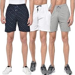 mack jonney Regualr Fit Cotton Blended Lounge Shorts/Bermudas for Men(Pack of 3)-D11_MLG_WHT_D11_PRT_1NVY_0003-P-picture-37