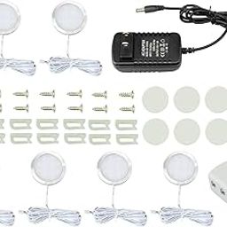 Pinakine® Under Cabinet LED Lighting kit with US Adapter 6 in 1 White|68036689PNK-picture-27