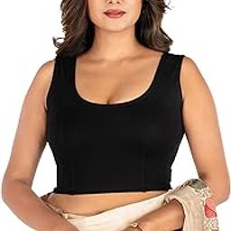 Velvet Readymade Saree Blouse for Women- Sleeveless, U-Neck, Regular-fit, Stretchable, Pull-on Style-picture-43