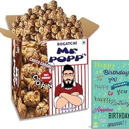 BOGATCHI Mr.POPP's Dark Chocolate Popcorn, 100% Crunchy HandCrafted Gourmet Popcorn Snacks | NO Microwave needed | Best Movie / TV Time Snack, Best Birthday Gift for girlfriend , 250g + FREE Happy Birthday Greeting Card-image-66