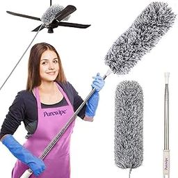 Purewipe Flexible Fan Cleaning Feather Duster with 100-Inch Long Rod | Ceiling Fan Cleaner | Dusters for Home, Wall & Roof Cleaning | Fan Cleaning mop with Long Rod Home Gadgets & Cleaning Essentials-image-55