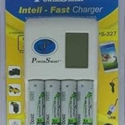 Power Smart PS 327 AA-AAA NiCd-NiMH 1 Hour LCD Fast Auto Cut Off Charger with Mobile USB Charging Option with 2500 mAh 4 Cells Ready to Use Battery Camera Battery Charger-22