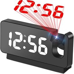 VIVITO LED Digital Projection Alarm Clock with 180° Rotatable Projector & USB Charger | Mirror Surface, Temperature Display, Auto Dimming, Snooze Function | Modern Clock | (Multicolor, Pack of 1)-image-33