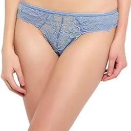 Women's Lace Low Waist Outer Elastic Bikini Panty in Blue Colour-picture-38