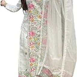 Women's Rayon Viscose Straight Embroidered Kurta with Pant & Dupatta-picture-23