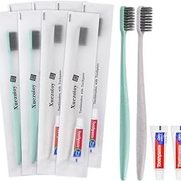 Xuezoioy Disposable Toothbrushes with Toothpaste,100 Pack Individually Wrapped Disposable Travel Toothbrushes Kit in Bulk for Homeless,Nursing Home,Hotel,Charity (Apricot+Green)-image-31