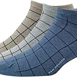 Men's Cotton Ankle Length Socks (Pack of 3) Light Brown Melange, Grey Melange, Denim Melange-image-79