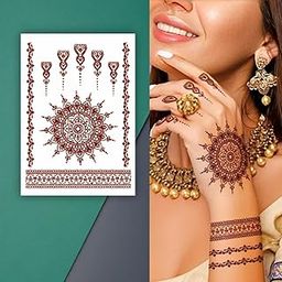 Temporary Tattoowala Circle Flower & Bracelet Art With Mandala Design For All Festivals, Simple Mehndi Sticker For Girls & Women-image-13