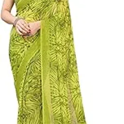 anand sarees Women's Printed Georgette Saree with Matching Blouse Piece | Stylish & Beautiful Fancy Saree for Festivals, Wedding, Parties, Casual Outings-picture-0