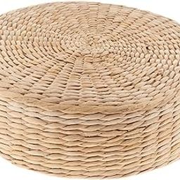 The Style SutraWoven Straw Flat Seat Cushion Round Floor Pillow for Patio Fireplace Balcony 40cmx10cm | Home Decor| Pillows-image-27