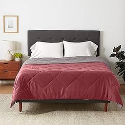 Amazon Basics Reversible Microfiber Comforter | Full/Queen Size | Lightweight & Soft | Pack of 1 (Red & Burgundy)-7