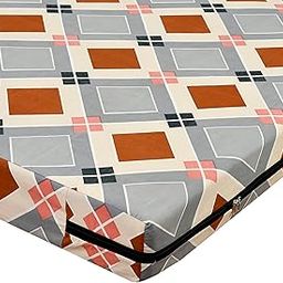 ASIAN Handloom Cotton 300TC Single Bed Mattress Cover Protector with Zip/Chain -1 pc Multicolor (Printed Grey, 75x36x6 Single Printed 1 Pc)-image-43