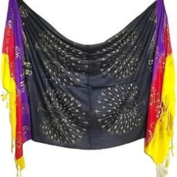 Soft Satin Scarf with Golden Print - Men, Women & Girls-image-70