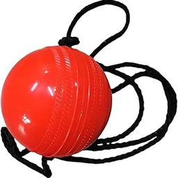 PVC Hanging Cricket Practice Ball with Rope for Batting Training – Red Color-image-64